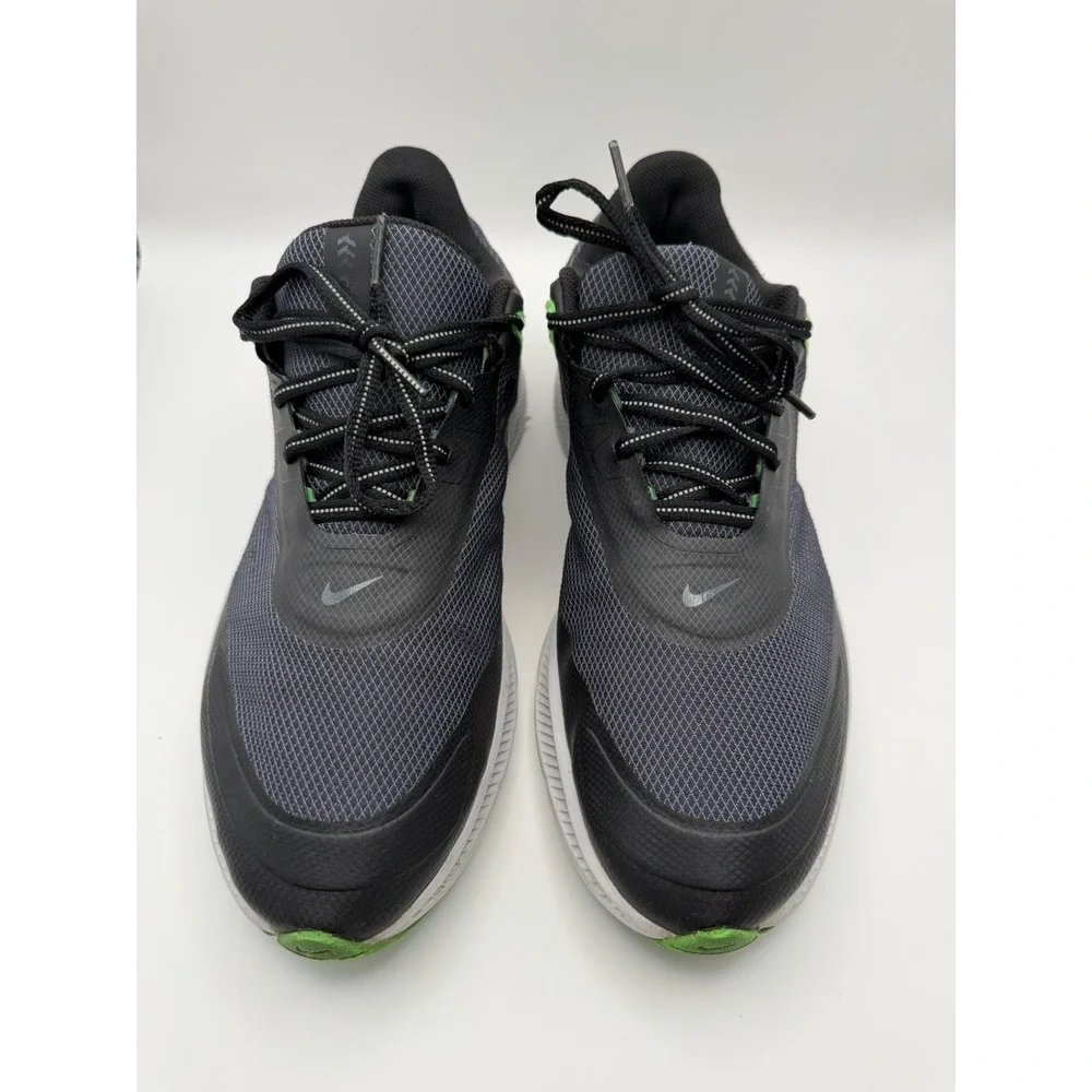 Nike Quest 3 Shield Men's Size 11.5 Black Green Running Shoes Water Resistant